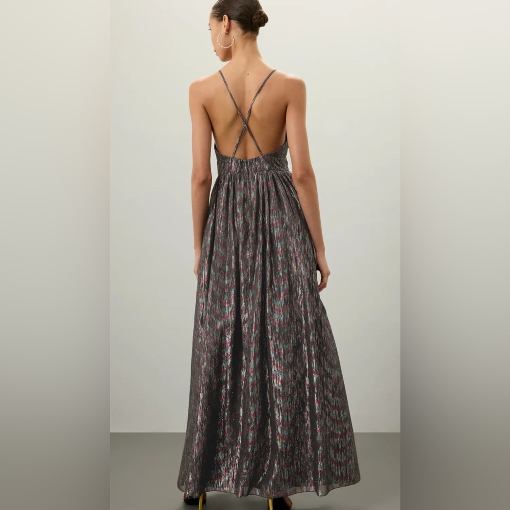 Aidan by Aidan Mattox Black Dress with Metalic Colors - Picture 3 of 15